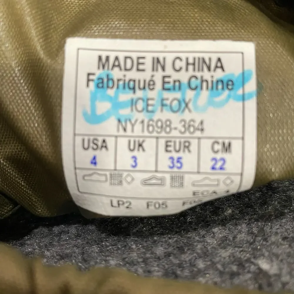 SOREL Winter Flurry Snow Boots Youth Size 4 EU 35 Ice Fox Unisex NY 1698-364